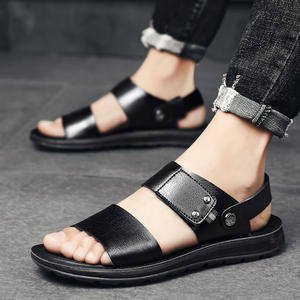 Sandalias de cuero de verano para hombre, color marrón, con cierre de hebilla, ligeras, transpirables, zapatos de playa, sandalias informales para jóvenes - Product Image 2