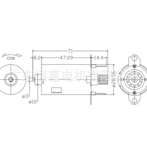Motor de CC en miniatura con montaje de brida, menos de 36V, certificado RoHS, para aplicaciones de precisión - Product Image 2