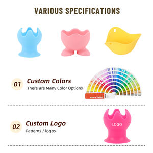 Moules à œufs pochés en silicone de haute qualité pour le petit-déjeuner, supports à œufs durs en silicone colorés et personnalisables avec pieds antidérapants - Product Image 5