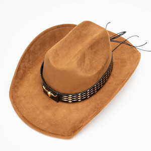 Sombrero Vaquero Occidental Retro de Gamuza, Nuevo, Personalizado, al por Mayor, Sombrero de Lujo para Fiestas, para Exteriores, Casual, Unisex, con Bandas - Product Image 5