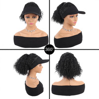 Casquette à visière avec perruque intégrée pour femme, style queue de cheval haute bouclée, broderie personnalisée, pour l'extérieur, vente en gros OEM
