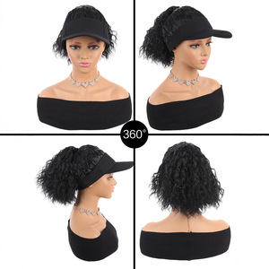 OEM Großhandel Hoher Pferdeschwanz Lockiges Haar Visor-Hut mit individueller Stickerei Outdoor Damen Kopfbedeckung Perückenkappe - Product Image 2