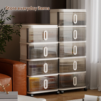 Armoire de rangement pliable en plastique PP à 3 tiroirs, organisateur de garde-robe pour enfants, commode avec tringle de suspension, en carton