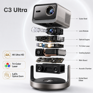Proyector Láser Triple C3 Ultra 4K de 3200 Lúmenes, Proyector Inteligente para Cine en Casa con Zoom Óptico, Dolby Vision y Audio <span class=keywords><strong>JBL</strong></span> - Product Image 1