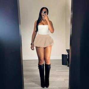 Women's Bubble <strong>Skirt</strong> Elastic High Waisted Puffy Skorts <strong>Shorts</strong> Y2k <strong>Skirts</strong> with <strong>Shorts</strong> <strong>Underneath</strong> - Product Image 2