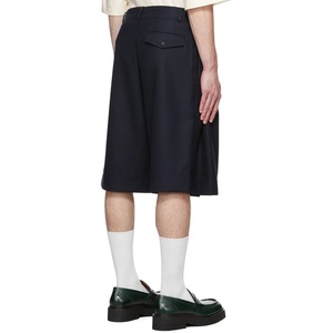 Fashion Solid Loose Fit Belt Loops <b>Zip</b> Fly Pleats <b>Shorts</b> Custom Street Wear <b>Shorts</b> for <b>Men</b> - Product Image 4