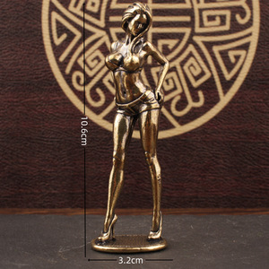 Ensemble de figurines en laiton Quatre Belles, 4 pièces, faites à la main, ornement de bureau, décoration de la maison - Product Image 3