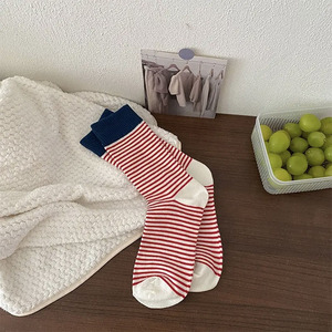 Calzini Estivi Sottili da Ragazza, Calzini <span class=keywords><strong>a</strong></span> <span class=keywords><strong>Righe</strong></span> <span class=keywords><strong>a</strong></span> Metà Polpaccio - Product Image 3