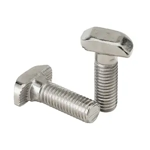 Carbon Steel M8x20/25/30/35 Drop-in T-head Hammer Screw T Slot Shaped Nut Track Bolts For Solar Fastening