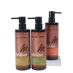 Masaroni OEM批量最佳自有品牌草本有机护发角蛋白洗发水护发素