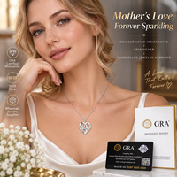 Collier pour femme en argent sterling 925 de luxe, motif cœur mère et enfant, moissanite de qualité D VVS, cadeau exquis, bijoux raffinés