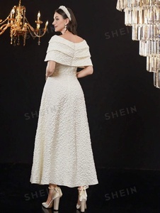 Độc đáo & đặc biệt 3D chiều thiết kế kết cấu nâng cao & chi tiết Emboss dệt Jacquard để làm cho phụ nữ thời trang Dresses - Product Image 4