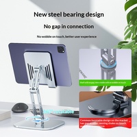 Support universel de bureau tout métal transfrontalier pour téléphone et tablette, rotatif à 360 degrés, portable, avec refroidissement, idéal pour le streaming en direct et le commerce électronique
