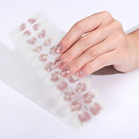 22 feuilles de bandes de vernis à ongles hautement personnalisées, enveloppes d'ongles auto-adhésives, prix de gros OEM