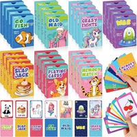 Ensemble de 7 jeux de cartes classiques en papier pour enfants (Go Fish, Old Maid, etc.) Cadeaux de fête emballés pour plus de 4 ans, en boîte