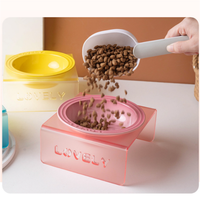 Bols à nourriture et à eau pour chat en céramique moderne de haute qualité, 250 ml, forme arrondie, imperméables, antidérapants, motif uni, emballage en boîte