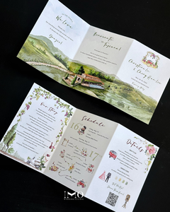 <span class=keywords><strong>Italie</strong></span> mariage planificateurs de mariage cartes de mariage à trois volets Love-Style porte pli vert fait de papier Hardcover Invitations - Product Image 2