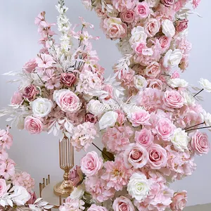 Wedding Decoration Supplies Direct Sales Pink White Silk Artificial Flower Wedding Centerpieces Table Flower Ball