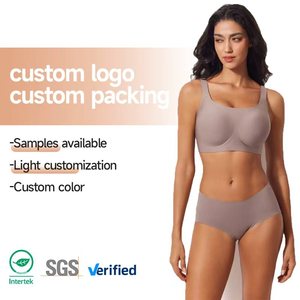 Soutien-gorge une pièce sans couture en gelée fine pour femme, personnalisé ODM, taille haute, col montant, sans armatures, bretelles larges, bonnet 3/4, respirant - Product Image 1