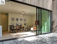 Pintu Balkon Geser Modern dari Aluminium Alloy 6063-T5 2.0mm Terbaru, Kaca Tempered Ganda, Tahan Air, Kedap Suara, untuk Penggunaan di Mall dan Apartemen