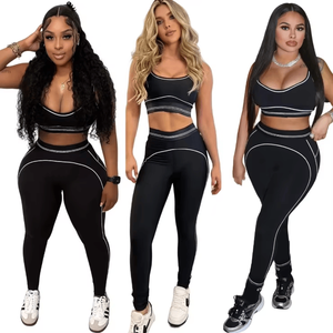 Nuovo Stock: Set Yoga Due Pezzi da Donna in 6 Colori, Alla Moda e Popolare, Taglie S-XL, <span class=keywords><strong>Abbigliamento</strong></span> da Spiaggia e Palestra - Product Image 3