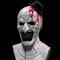 Masque de Clown Effrayant Terrifier pour Halloween, Masque en Latex de Joker Horreur avec Cheveux pour Mascarade, Carnaval, Fête, Accessoires de Costume