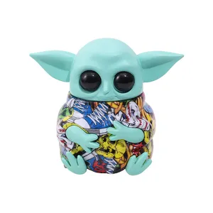 Wholesale Baby Yoda Herb Grinder With Drawer Creative Gift Grinder Full Printing Herb Grinders