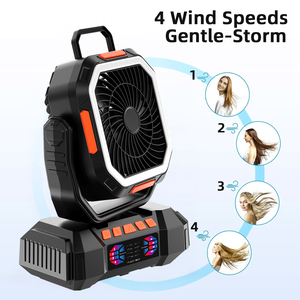 Ventilador Portátil USB 158H para Camping, con Baterí<span class=keywords><strong>a</strong></span> Recargable de 40000 mAh, Doble Motor, Luz y Ventilación - Product Image 2