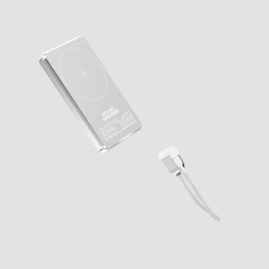 Batterie externe sans fil ultra-mince en alliage d'aluminium F21 15W à charge rapide avec support magnétique intégré, entrée/sortie Type-C, 5000mAh - Product Image 1