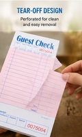 Libretas de visitas personalizadas duraderas, impresas por ambos lados, con hojas numeradas sin carbón, papel estucado para restaurantes y cafeterías