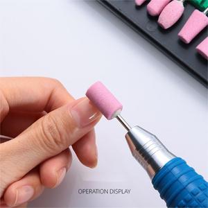 12 Stück pro Set Pink Quartz Schleif kopf Maniküre Pediküre Nagel bohrer Schleif kopf Elektrischer Nagel bohrmaschinen kopf - Product Image 2