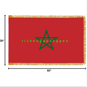 Drapeau national du <span class=keywords><strong>Congo</strong></span> de haute qualité 3x5 pieds, logo personnalisé, drapeau d'intérieur 3x5', best-seller avec franges ornementales dorées - Product Image 6