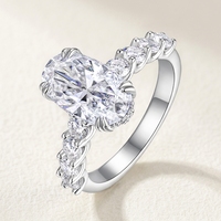 Bague de fiançailles en moissanite ovale 2,5 carats : Bague en argent S925 certifiée GRA, bijoux fins pour femmes, styles minimalistes, diamant