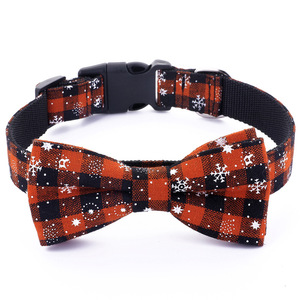 Collier pour animaux de compagnie, en Polyester, à carreaux rouge, accessoires pour chiens, avec nœud papillon amovible pour petits, moyens et grands chiots - Product Image 2