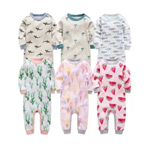 Long sleeve baby cloth cute printed comfortable cotton newborn baby boys rompers