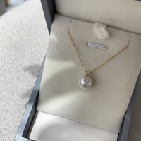 Pendentif en perle Edison de 9 à 13 mm, lustre métallique rond, collier en perle d'eau douce blanche de haute qualité, style princesse, bijoux fins