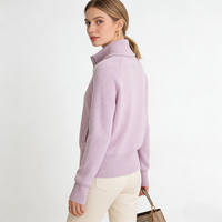 Pull en cachemire 100% personnalisé pour femme, col zippé, tricoté, décontracté, épais, pour l'automne