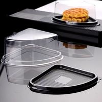 Vente en gros Récipient à gâteau au fromage triangulaire Boîte à gâteau en plastique PET quart Emballage de dessert Stockage pour pâtisserie Supermarché
