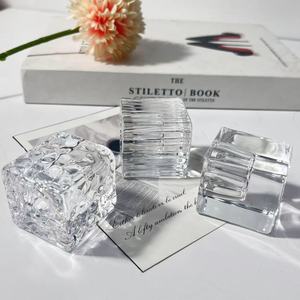Gobelet à glaçons transparent Décoration <span class=keywords><strong>de</strong></span> fête <span class=keywords><strong>de</strong></span> mariage Verre cristal Porte-bougie d'aromathérapie - Product Image 2