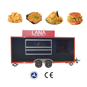 Consession Food Trailer Mobile Kitchen Street Fast Food Truck Trailers Fully Equipped Ice Cream Cart