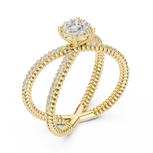 Elegante anillo de diamantes de oro amarillo de 18 quilates para mujer, joyería de diamantes naturales, anillo de compromiso nupcial, alta calidad - Product Image 2