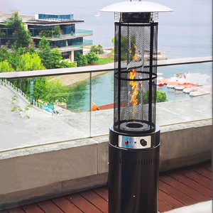 Calentador de Patio de Alta Calidad de 13KW con Tubo de Vidrio Cilíndrico, Calentador de Patio Redondo de Gas Independiente para Exteriores, Muebles de Exterior - Product Image 6