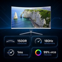 Moniteur de jeu incurvé IPS 27 pouces 1500R 60Hz FHD 1ms 99% sRGB Source d'usine professionnelle OEM ODM
