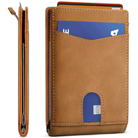 Boshiho Dompet Lipat Dua Pria, Dompet Saku Depan Minimalis Pemblokir RFID untuk Pria