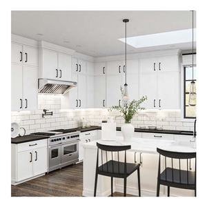 Armadietto da cucina francese Chic Set da cucina in legno massello americano effetto pietra calcarea - Product Image 4