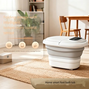 Bain de pieds électrique pliable transfrontalier avec fonction musicale, chauffage à température constante, écran tactile portable - Product Image 3