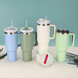 2nd Generation 40oz Car Tumbler 304 Stainless Steel Vacuum Insulated Cup <b>Large</b> Capacity with Handle and Straw Ice Coffee <b>Mug</b> - Product Image 3