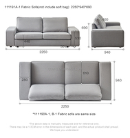 111191 Quanu nouveauté salon moderne gris canapés luxe salon canapé lavable doux modulaire droit canapé Design
