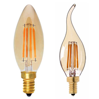 Vintage C35 4W LED Bougie Ampoules Dimmable LED Filament Ampoule Ambre Verre LED Edison Ampoule 110V/220V CE PSE Rohs
