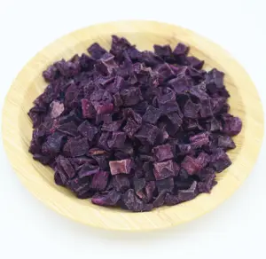 Заводская поставка, органические сухие гранулы сладкого картофеля, обезвоженные фиолетовые кусочки сладкого картофеля